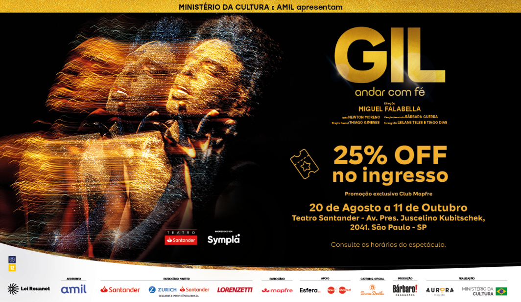 Gil, Andar com Fé: 25% OFF exclusivo para clientes Club Mapfre